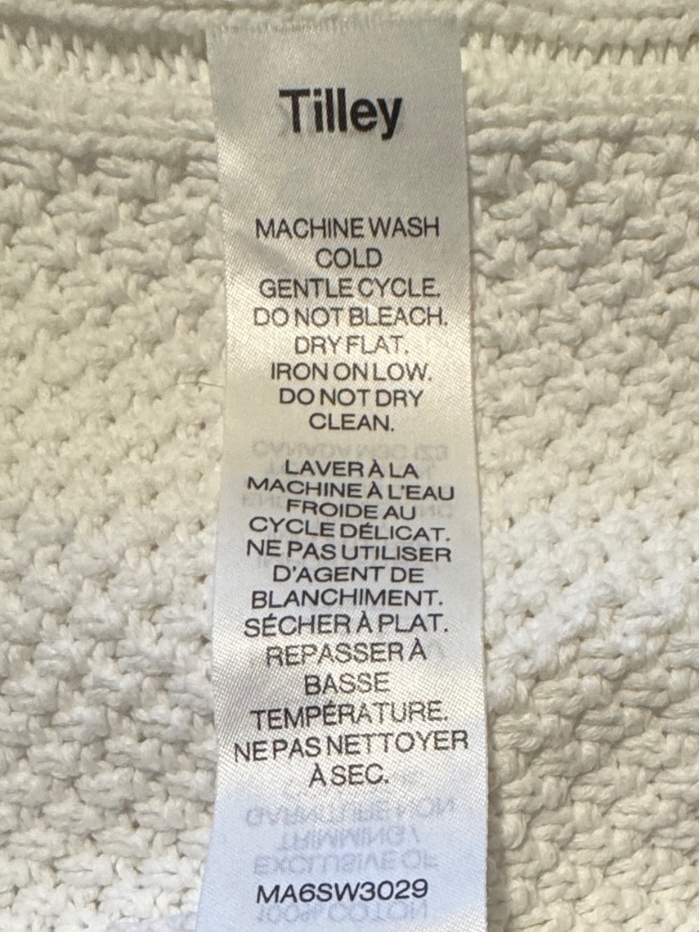 Tilley Cable Knit Sweater White Mens XL White Cotton Preppy Eclectic Grandpa - Picture 8 of 16